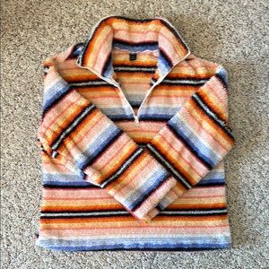 SHEIN Multicolor Striped Fuzzy Top